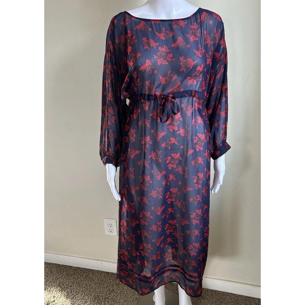 Madewell No. 6 100% Silk Floral Dress Womens 2Tie Waist Boho Midi - Picture 11 of 11